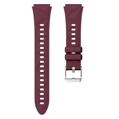 Kalebol 18mm Universal Diamond Embossed Silicone Strap(Wine Red) by Kalebol