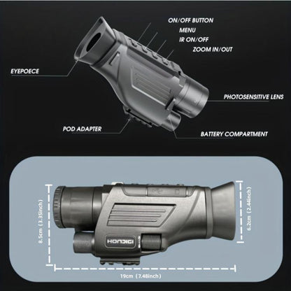NVG355 4K HD Monocular Digital Night Vision Device(Black) by bashfashion