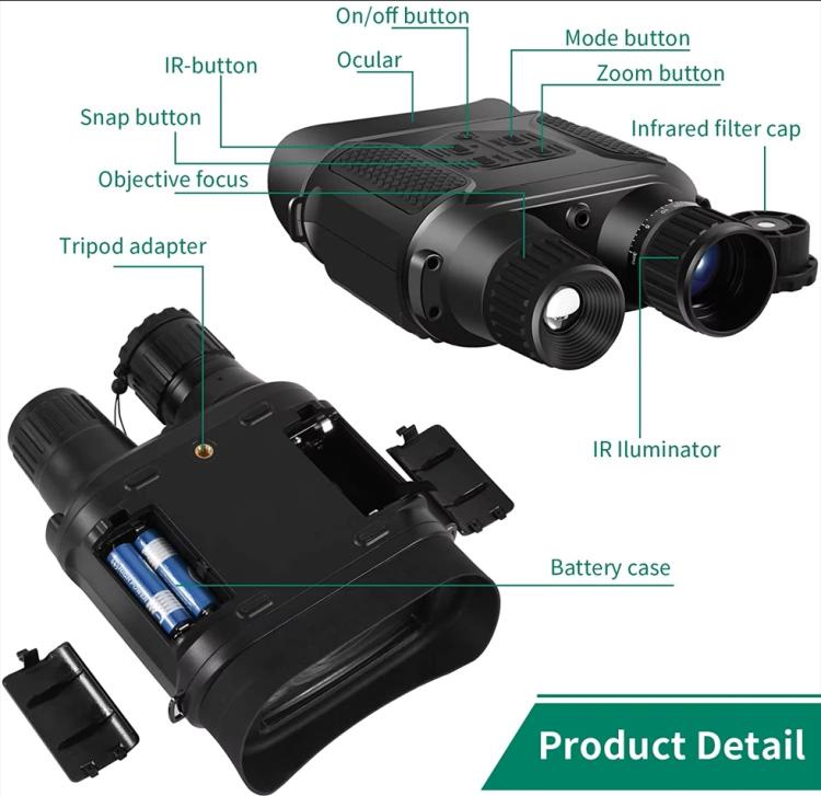 NVG400PRO 3 inch LCD Screen Binocular Digital Night Vision Device(Black) by bashfashion