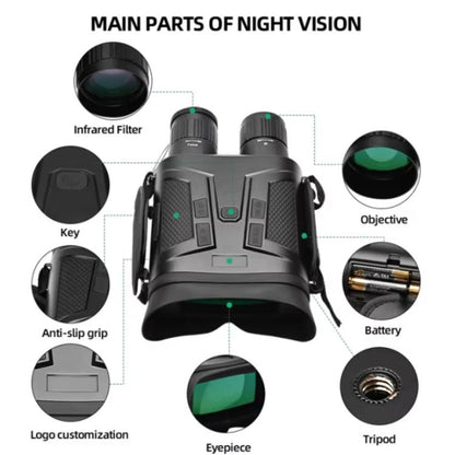 NVG800LS 3 inch LCD Screen Binocular Digital Night Vision Device(Black) by bashfashion