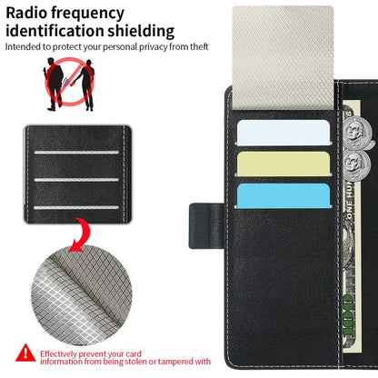 For Samsung Galaxy Z Fold6 VIETAO Integrated Spliced Leather Phone Case with Elastic Bowl Strap(Black) by VIETAO