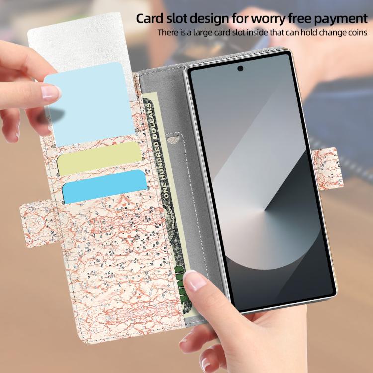 For Samsung Galaxy Z Fold6 VIETAO Integrated Colorful Leather Phone Case with Elastic Bowl Strap(Pink) by VIETAO