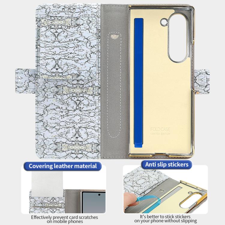 For Samsung Galaxy Z Fold5 VIETAO Integrated Colorful Leather Phone Case with Elastic Bowl Strap(Gray) by VIETAO