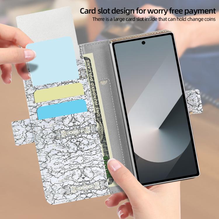 For Samsung Galaxy Z Fold5 VIETAO Integrated Colorful Leather Phone Case with Elastic Bowl Strap(Gray) by VIETAO