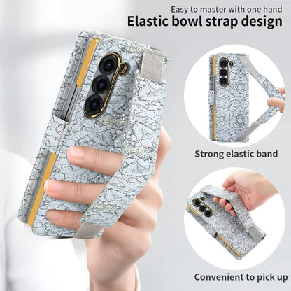 For Samsung Galaxy Z Fold5 VIETAO Integrated Colorful Leather Phone Case with Elastic Bowl Strap(Gray) by VIETAO