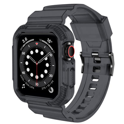 For Apple Watch 42mm / 41mm / 40mm / 38mm VIETAO Carbon Fiber Silicone Strap(Transparent Grey) by VIETAO