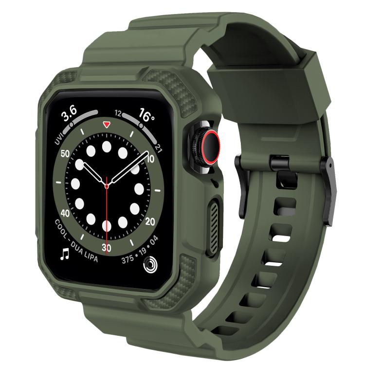 For Apple Watch Ultra 2 / 1 49mm VIETAO Carbon Fiber Silicone Strap(Grass Green) by VIETAO