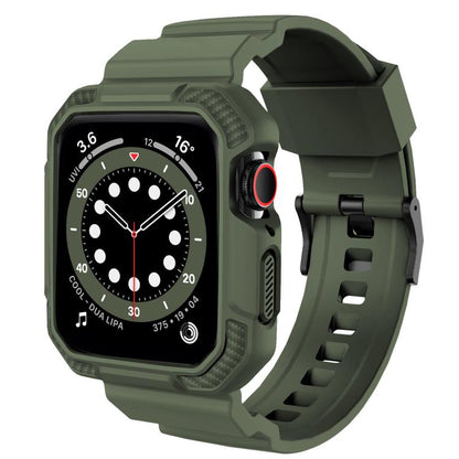 For Apple Watch Ultra 2 / 1 49mm VIETAO Carbon Fiber Silicone Strap(Grass Green) by VIETAO