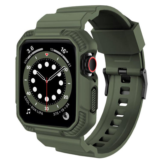 For Apple Watch Ultra 2 / 1 49mm VIETAO Carbon Fiber Silicone Strap(Grass Green) by VIETAO