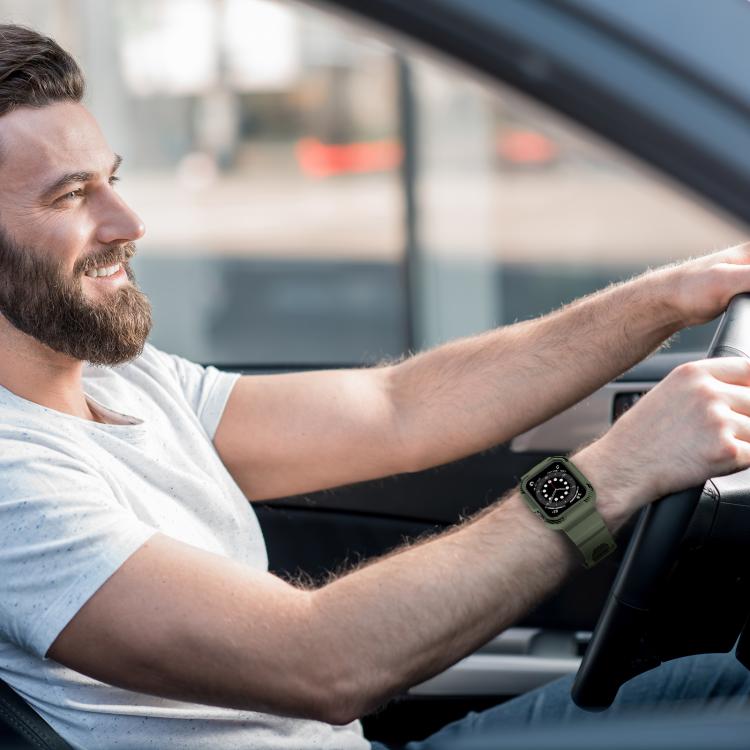 For Apple Watch Ultra 2 / 1 49mm VIETAO Carbon Fiber Silicone Strap(Grass Green) by VIETAO