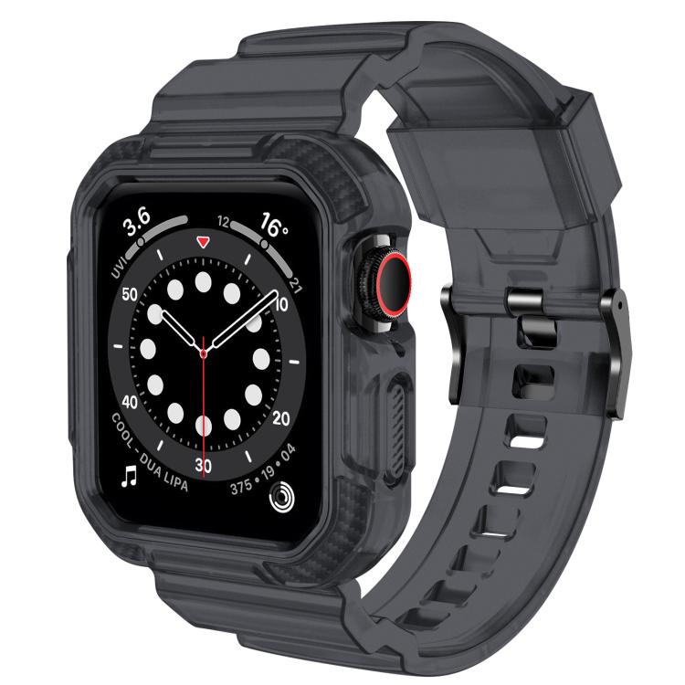 For Apple Watch Ultra 2 / 1 49mm VIETAO Carbon Fiber Silicone Strap(Transparent Grey) by VIETAO