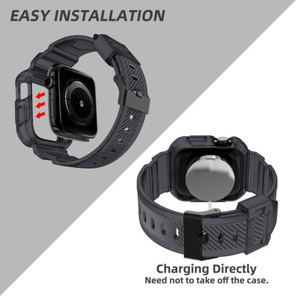 For Apple Watch Ultra 2 / 1 49mm VIETAO Carbon Fiber Silicone Strap(Transparent Grey) by VIETAO