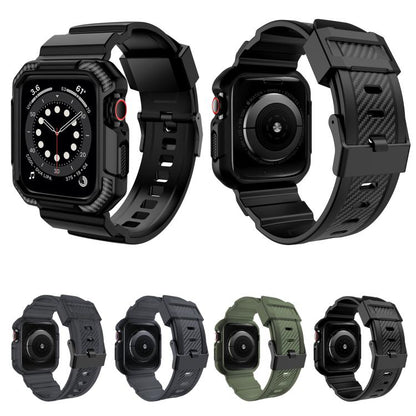 For Apple Watch Ultra 2 / 1 49mm VIETAO Carbon Fiber Silicone Strap(Transparent Grey) by VIETAO