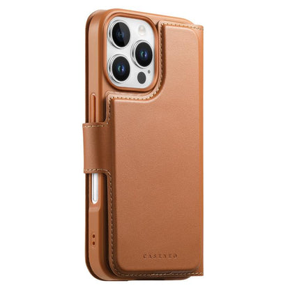 For iPhone 16 Pro Max CaseNeo Finger Grip Strap MagSafe Leather Phone Case(Brown) by CaseNeo