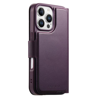 For iPhone 16 Pro Max CaseNeo Finger Grip Strap MagSafe Leather Phone Case(Purple) by CaseNeo