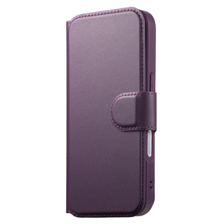 For iPhone 16 Pro CaseNeo Finger Grip Strap MagSafe Leather Phone Case(Purple) by CaseNeo
