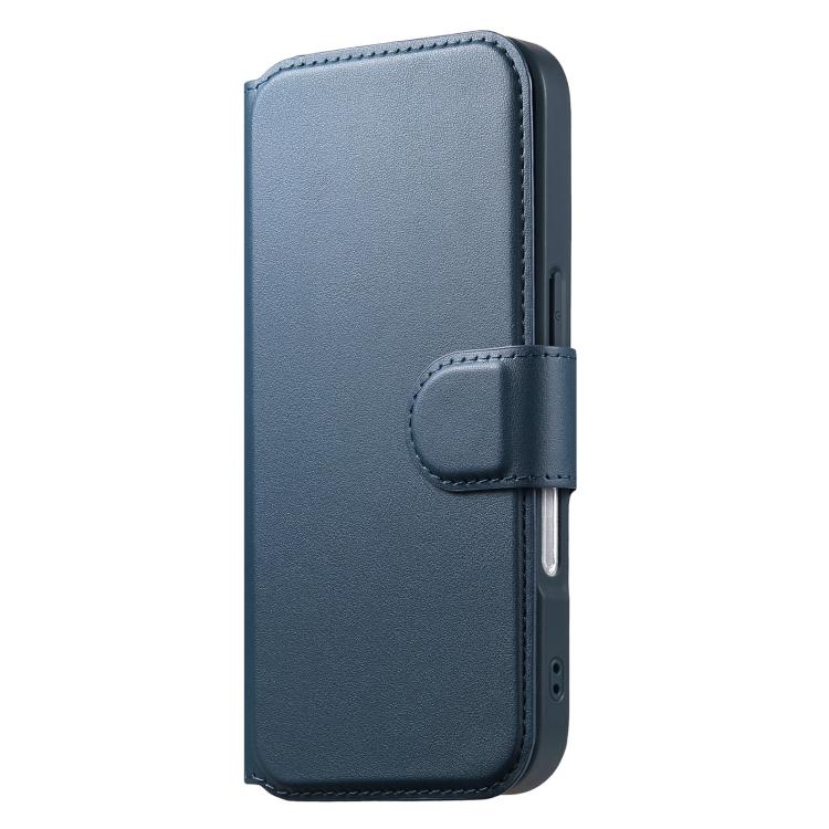 For iPhone 16 CaseNeo Finger Grip Strap MagSafe Leather Phone Case(Blue) by CaseNeo