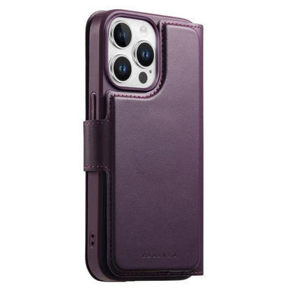 For iPhone 13 Pro Max CaseNeo Finger Grip Strap MagSafe Leather Phone Case(Purple) by CaseNeo