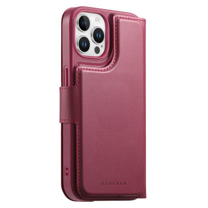 For iPhone 13 Pro CaseNeo Finger Grip Strap MagSafe Leather Phone Case(Red) by CaseNeo