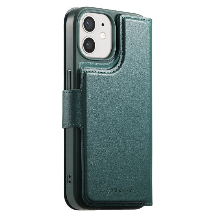 For iPhone 12 / 12 Pro CaseNeo Finger Grip Strap MagSafe Leather Phone Case(Green) by CaseNeo