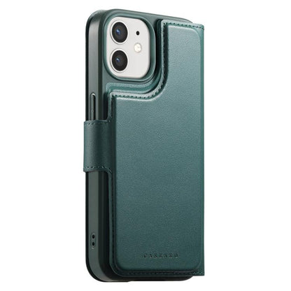 For iPhone 12 / 12 Pro CaseNeo Finger Grip Strap MagSafe Leather Phone Case(Green) by CaseNeo