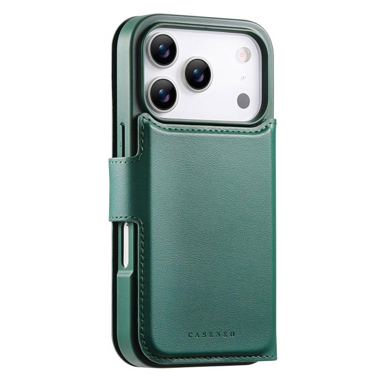 For iPhone 17 Pro Max CaseNeo Finger Grip Strap MagSafe Leather Phone Case(Green) by CaseNeo