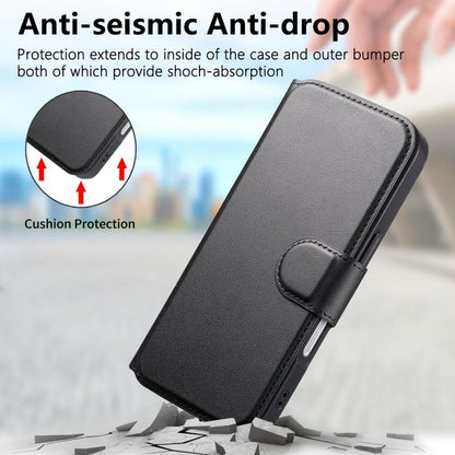 For iPhone 17 CaseNeo Finger Grip Strap MagSafe Leather Phone Case(Black) by CaseNeo