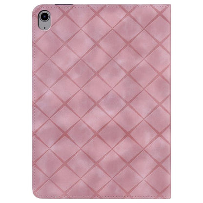 For iPad 11th 2025 / 10th 2022 Rhombus Embossed Leather Smart Tablet Case(Pink) by bashfashion