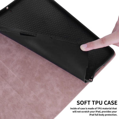 For iPad 11th 2025 / 10th 2022 Rhombus Embossed Leather Smart Tablet Case(Pink) by bashfashion