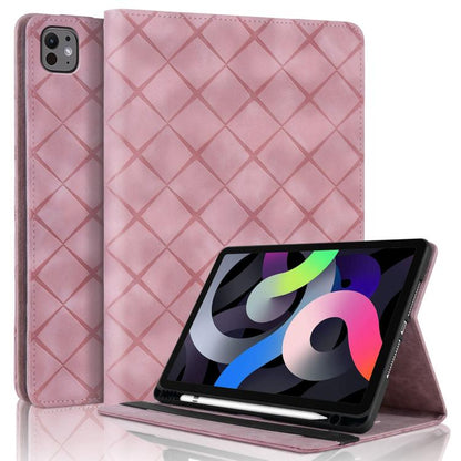 For iPad Air 11 2025 / 2024 Rhombus Embossed Leather Smart Tablet Case(Pink) by bashfashion