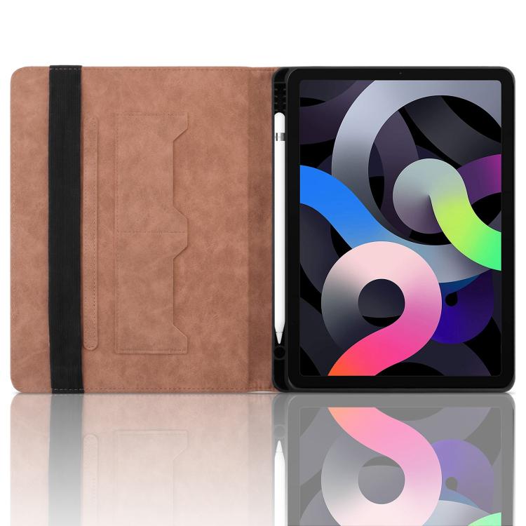 For iPad Air 11 2025 / 2024 Rhombus Embossed Leather Smart Tablet Case(Brown) by bashfashion