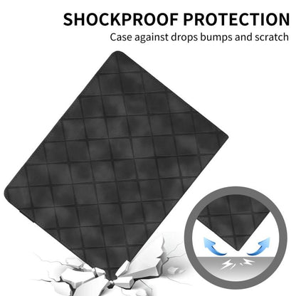 For iPad Pro 13 2025 / 2024 Rhombus Embossed Leather Smart Tablet Case(Black) by bashfashion