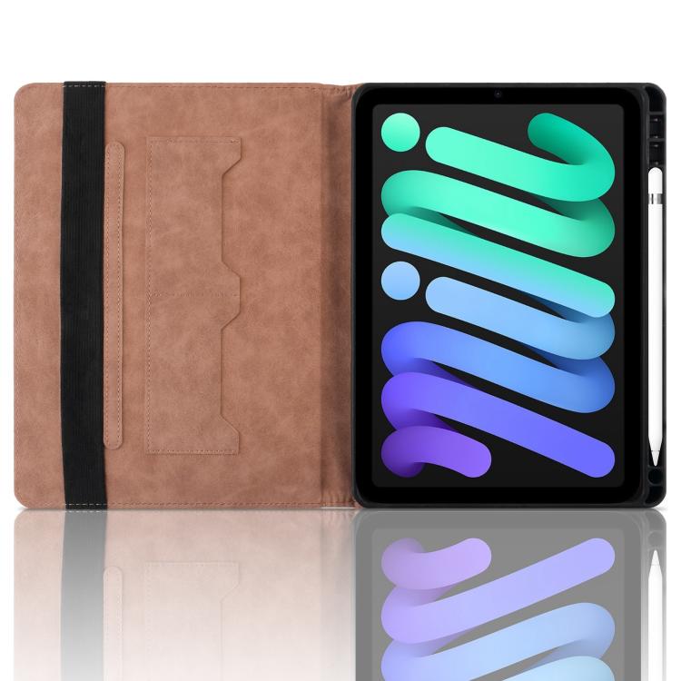 For iPad mini 6 / mini 2024 Rhombus Embossed Leather Smart Tablet Case(Brown) by bashfashion