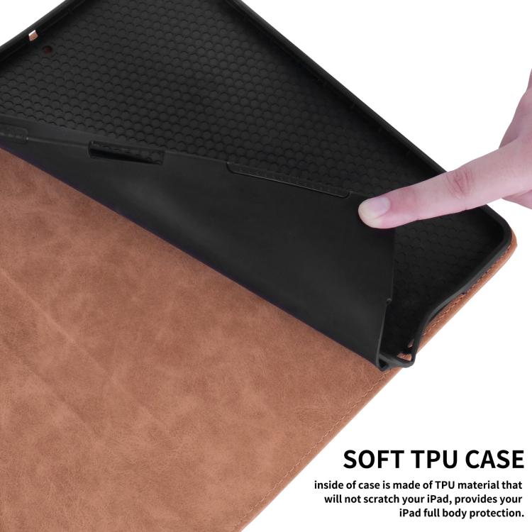 For iPad mini 6 / mini 2024 Rhombus Embossed Leather Smart Tablet Case(Brown) by bashfashion