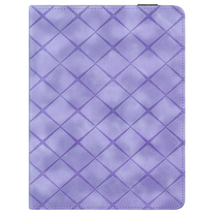 For iPad mini 6 / mini 2024 Rhombus Embossed Leather Smart Tablet Case(Purple) by bashfashion