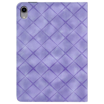 For iPad mini 6 / mini 2024 Rhombus Embossed Leather Smart Tablet Case(Purple) by bashfashion