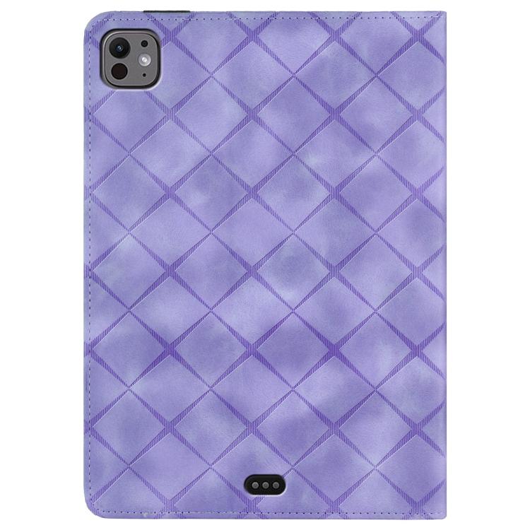 For iPad Pro 11 2025 / 2024 Rhombus Embossed Leather Smart Tablet Case(Purple) by bashfashion