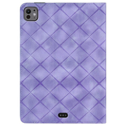 For iPad Pro 11 2025 / 2024 Rhombus Embossed Leather Smart Tablet Case(Purple) by bashfashion