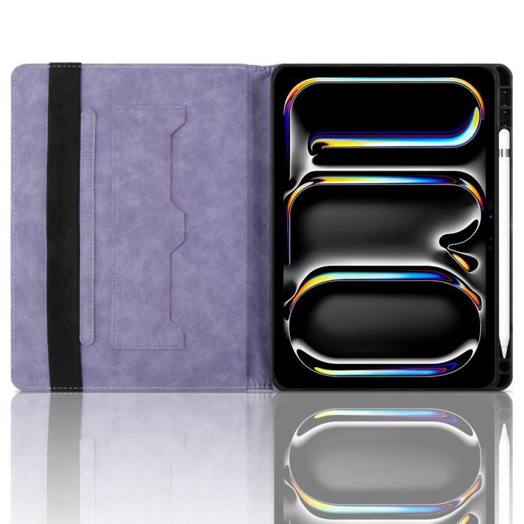 For iPad Pro 11 2025 / 2024 Rhombus Embossed Leather Smart Tablet Case(Purple) by bashfashion