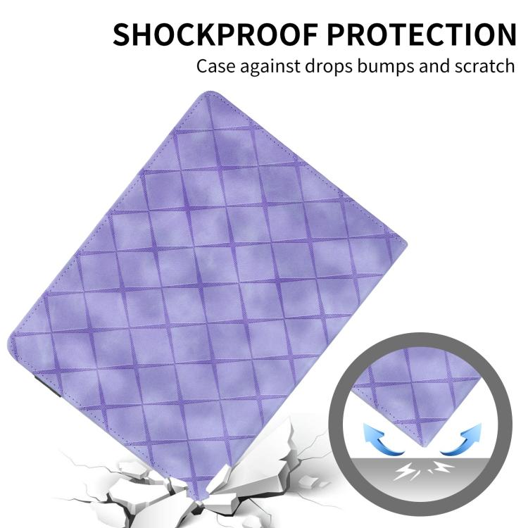 For iPad Pro 11 2025 / 2024 Rhombus Embossed Leather Smart Tablet Case(Purple) by bashfashion