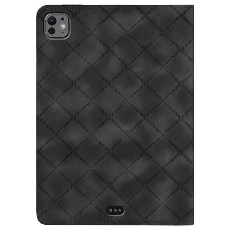 For iPad Pro 11 2025 / 2024 Rhombus Embossed Leather Smart Tablet Case(Black) by bashfashion