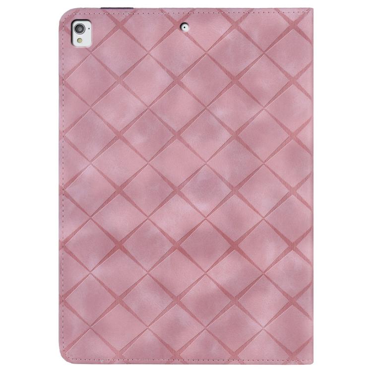 For iPad 10.2 2021 / Air 10.5 Rhombus Embossed Leather Smart Tablet Case(Pink) by bashfashion