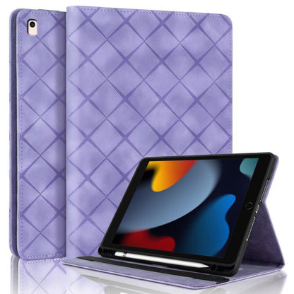 For iPad Air / Air 2 / 9.7 2017 / 2018 Rhombus Embossed Leather Smart Tablet Case(Purple) by bashfashion