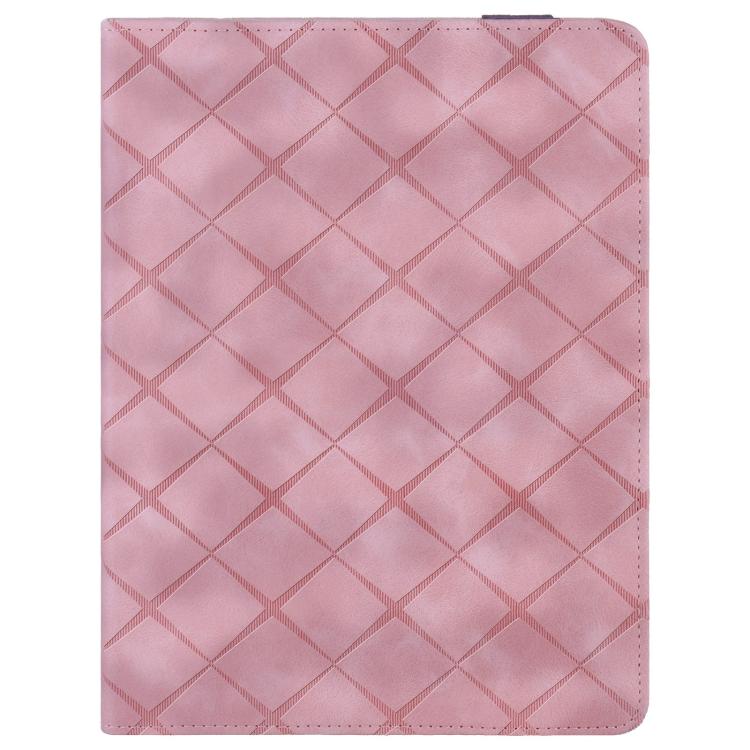 For Samsung Galaxy Tab S10+ / S9 FE+ Rhombus Embossing Leather Tablet Case(Pink) by bashfashion