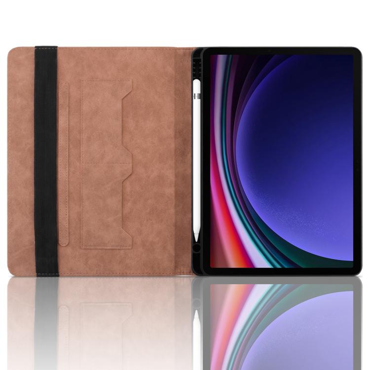 For Samsung Galaxy Tab S10+ / S9 FE+ Rhombus Embossing Leather Tablet Case(Brown) by bashfashion
