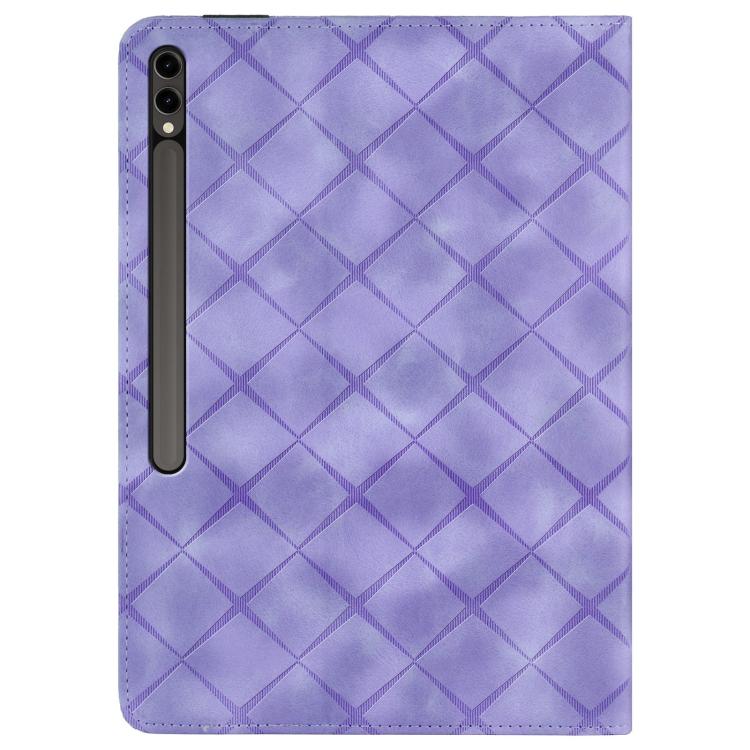 For Samsung Galaxy Tab S10+ / S9 FE+ Rhombus Embossing Leather Tablet Case(Purple) by bashfashion