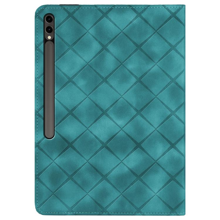 For Samsung Galaxy Tab S10+ / S9 FE+ Rhombus Embossing Leather Tablet Case(Green) by bashfashion