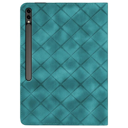 For Samsung Galaxy Tab S10+ / S9 FE+ Rhombus Embossing Leather Tablet Case(Green) by bashfashion