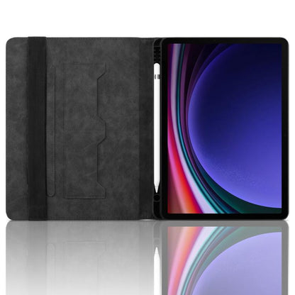 For Samsung Galaxy Tab S10+ / S9 FE+ Rhombus Embossing Leather Tablet Case(Black) by bashfashion