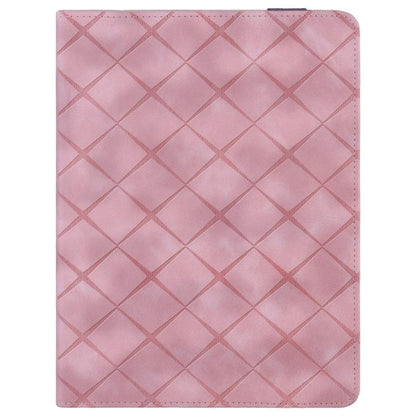 For Samsung Galaxy Tab S10 / S9 FE Rhombus Embossing Leather Tablet Case(Pink) by bashfashion